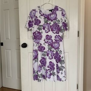Banana Republic Purple and White Floral Mini Dress